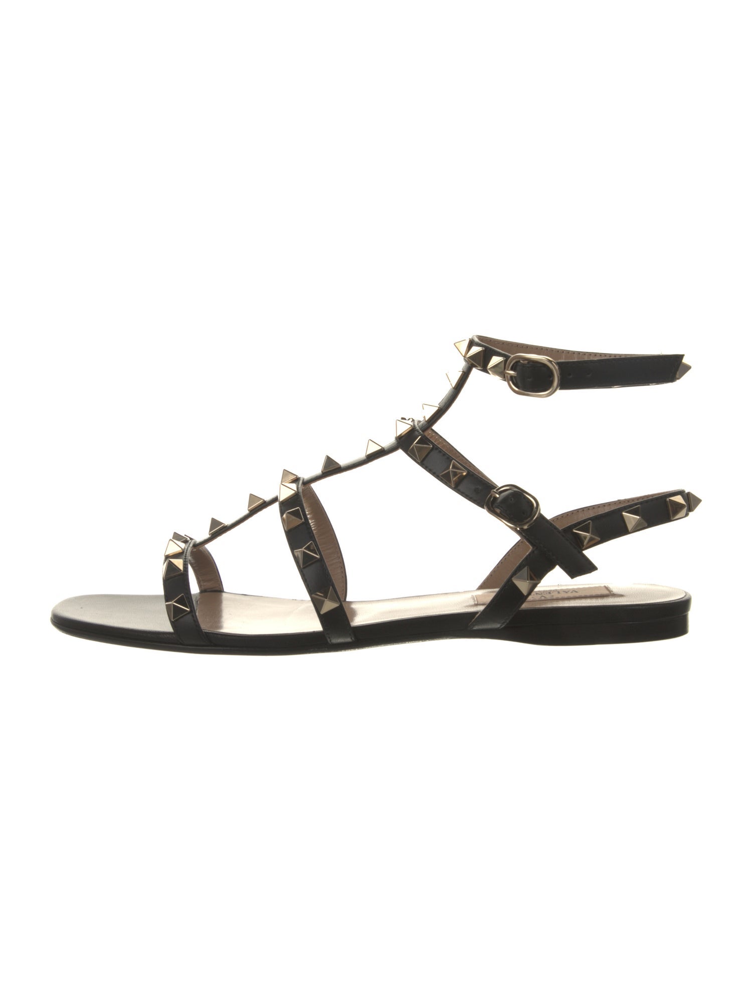 Valentino Rockstud Accents Leather Gladiator Sandals
