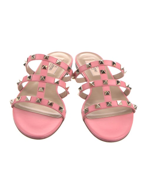 Valentino Rockstud Accents Leather Slides
