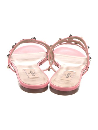 Valentino Rockstud Accents Leather Slides