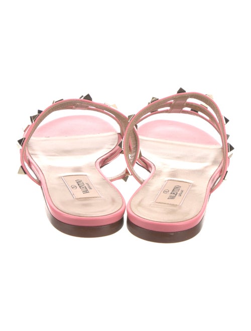Valentino Rockstud Accents Leather Slides
