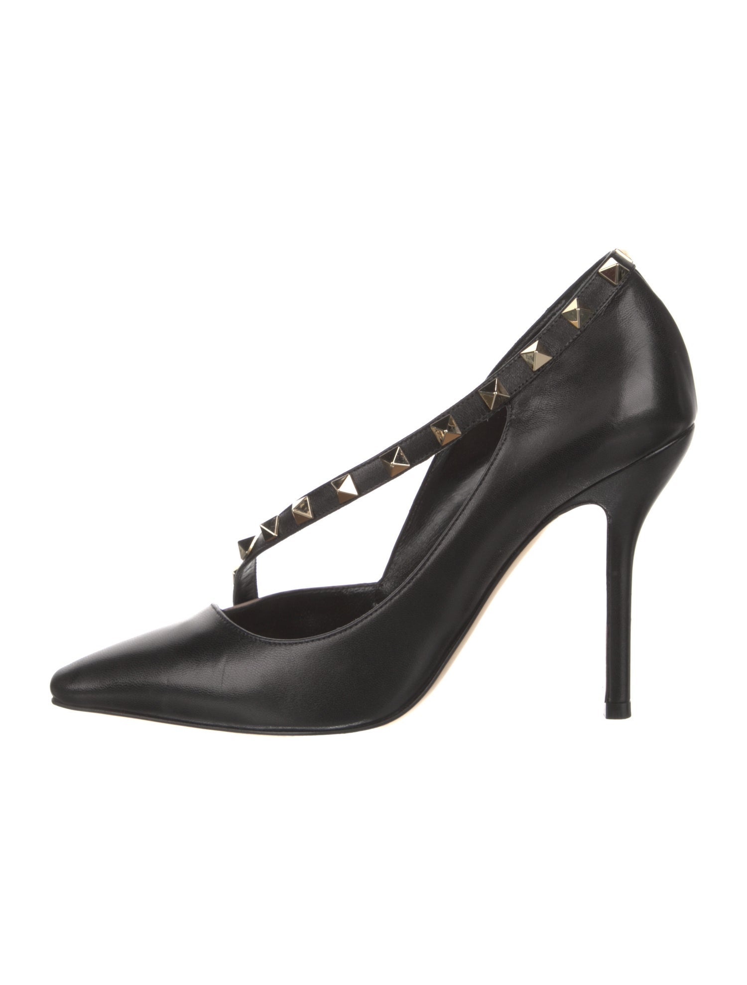 Valentino Rockstud Accents Leather T-Strap Pumps
