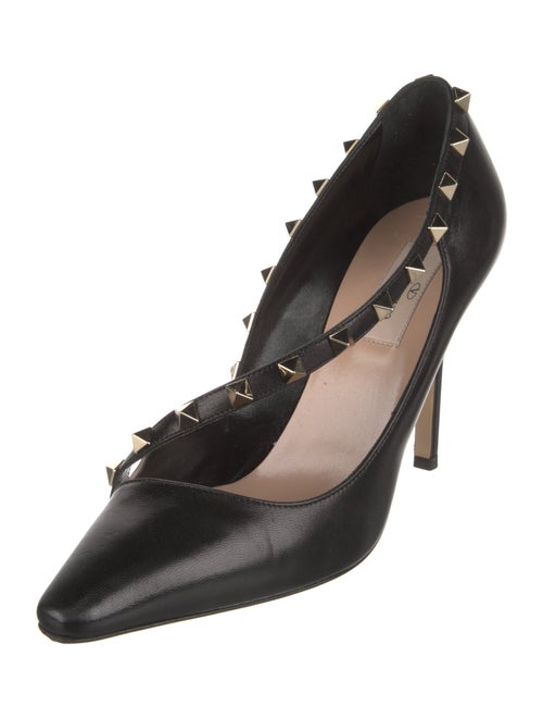 Valentino Rockstud Accents Leather T-Strap Pumps