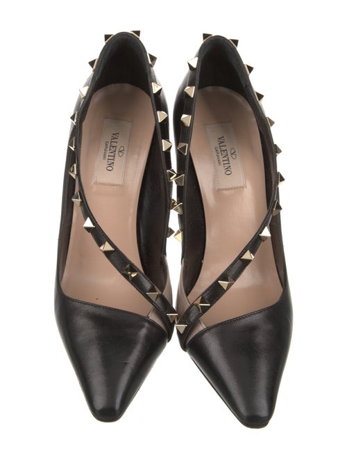 Valentino Rockstud Accents Leather T-Strap Pumps