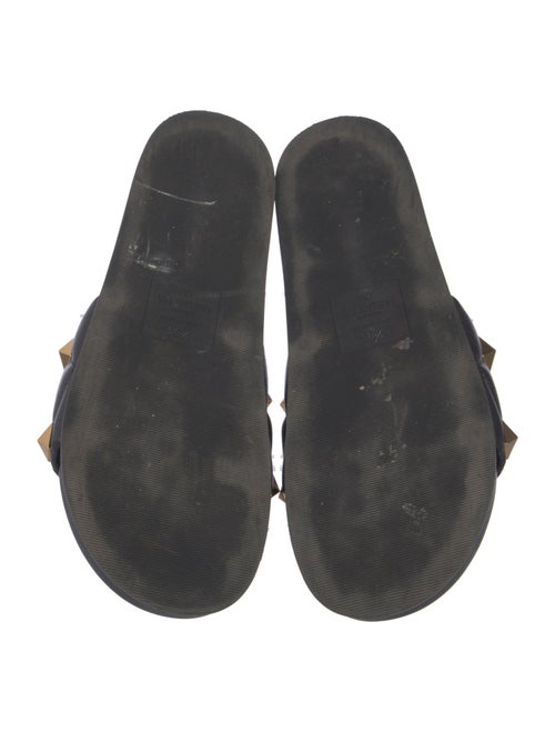 Valentino Rockstud Accents Leather Slides
