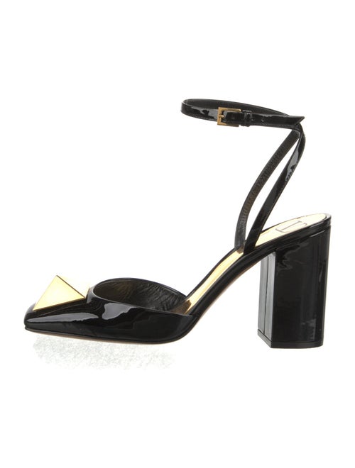 Valentino Rockstud Accents Patent Leather Slingback Pumps