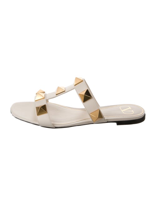 Valentino Rockstud Accents Leather Slides
