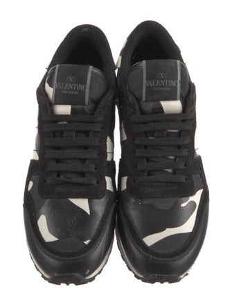 Valentino Rockstud Accents Leather Sneakers