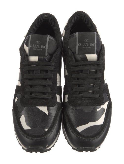 Valentino Rockstud Accents Leather Sneakers