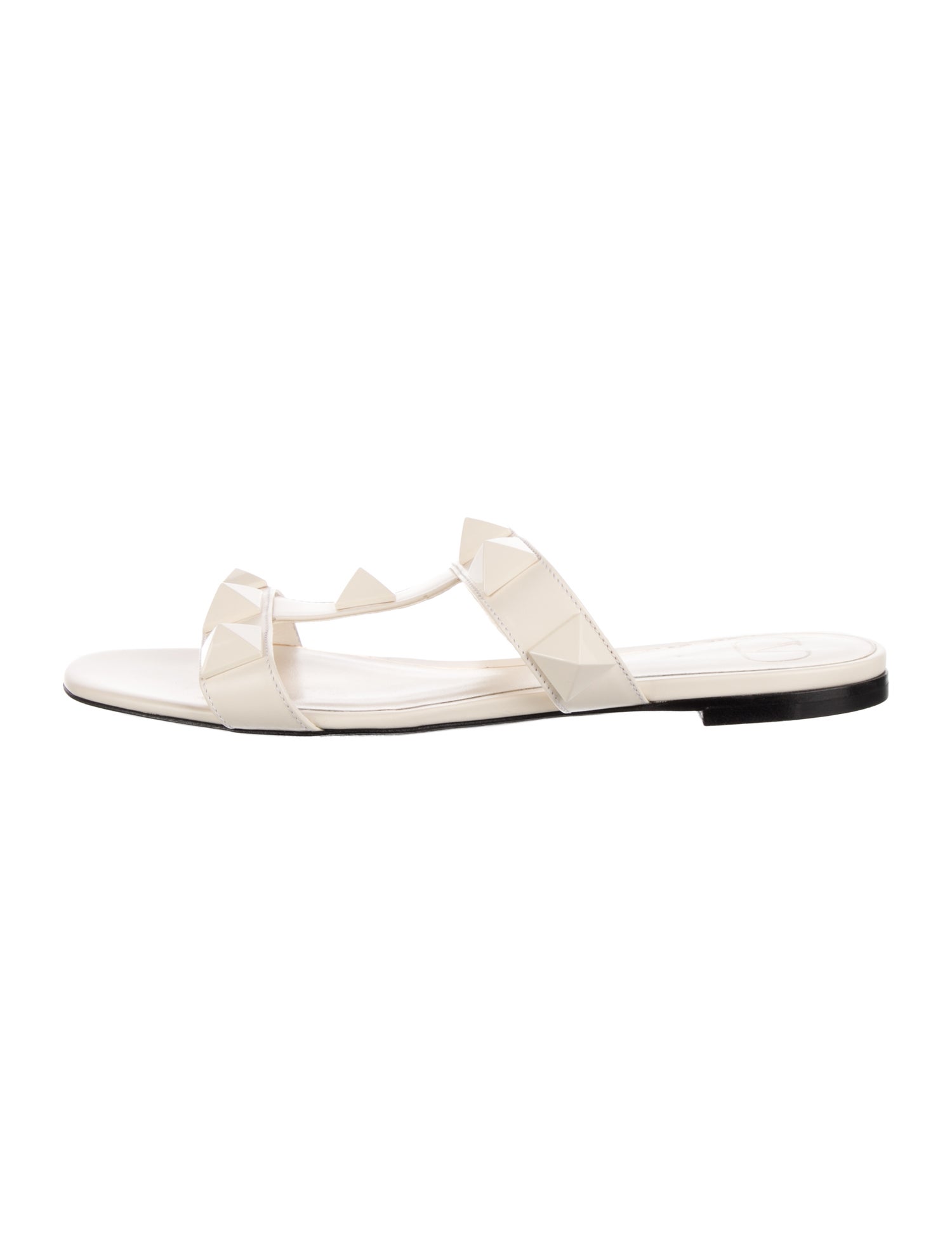 Valentino Rockstud Accents Leather Slides