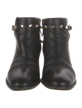 Valentino Rockstud Accents Leather Boots