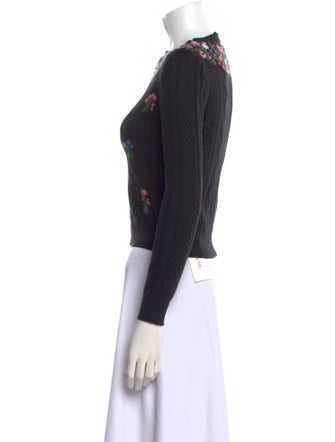 Valentino Virgin Wool Floral Print Sweater