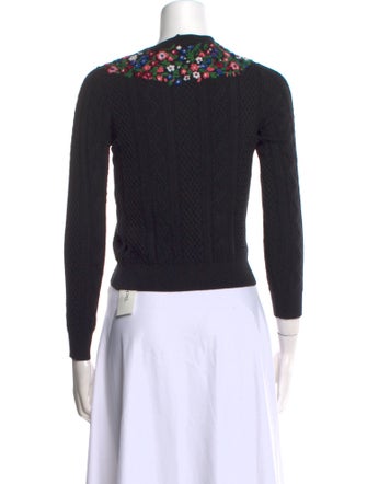 Valentino Virgin Wool Floral Print Sweater