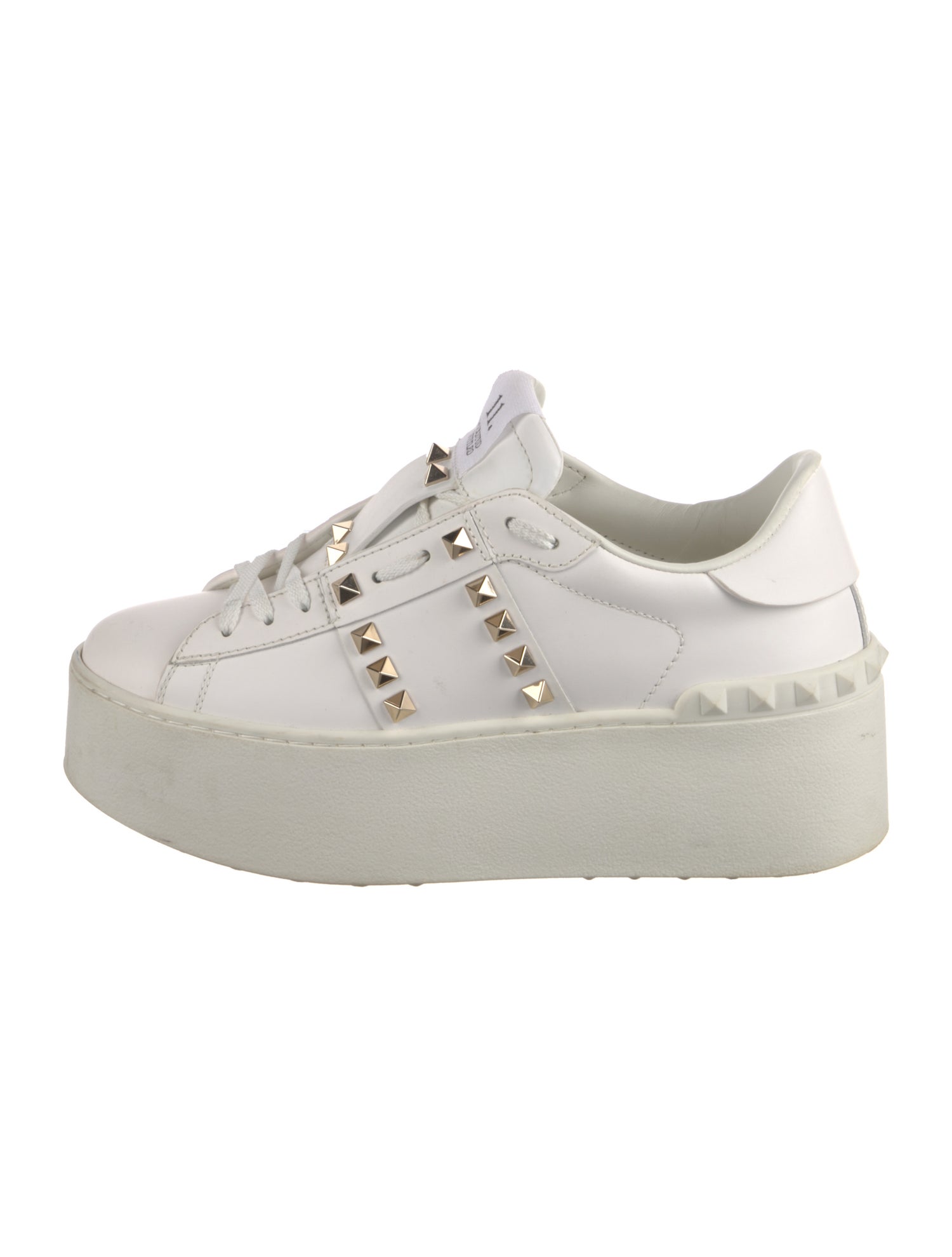 Valentino Rockstud Accents Leather Sneakers