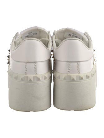 Valentino Rockstud Accents Leather Sneakers