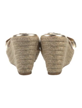 Valentino Leather Bow Accents Espadrilles