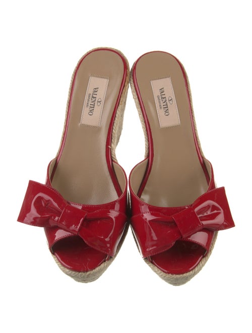 Valentino Patent Leather Bow Accents Espadrilles
