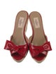 Valentino Patent Leather Bow Accents Espadrilles