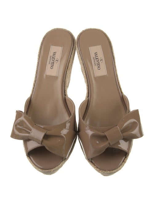 Valentino Patent Leather Bow Accents Espadrilles