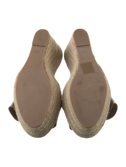 Valentino Patent Leather Bow Accents Espadrilles