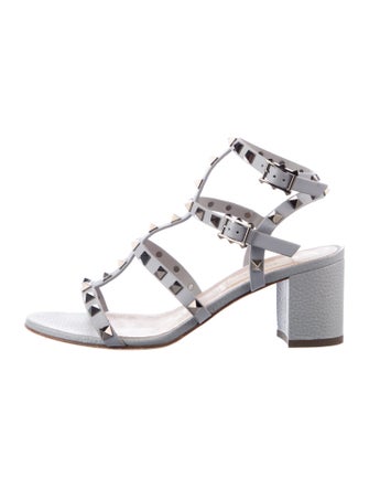 Valentino Rockstud Accents Leather Gladiator Sandals