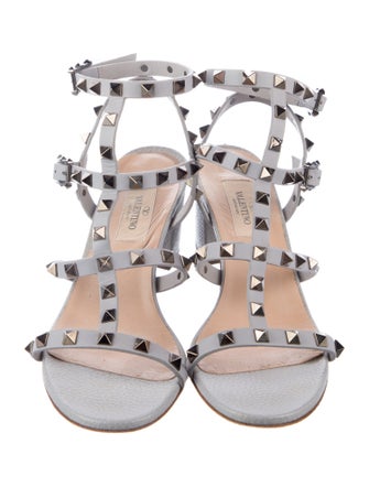 Valentino Rockstud Accents Leather Gladiator Sandals