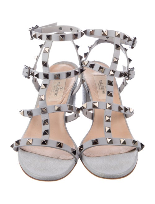 Valentino Rockstud Accents Leather Gladiator Sandals