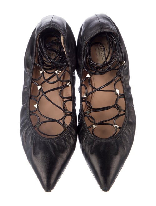 Valentino Rockstud Accents Leather Ballet Flats