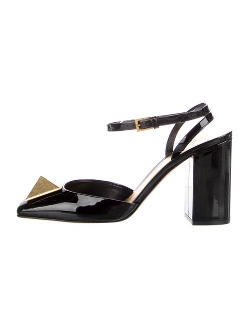 Valentino Rockstud Accents Patent Leather Slingback Pumps