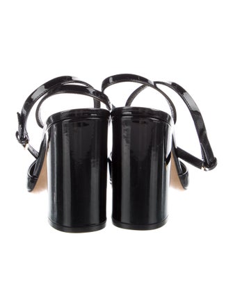 Valentino Rockstud Accents Patent Leather Slingback Pumps