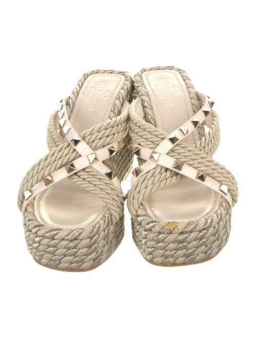 Valentino Rockstud Accents Leather Espadrilles