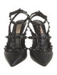Valentino Rockstud Accents Leather T-Strap Sandals