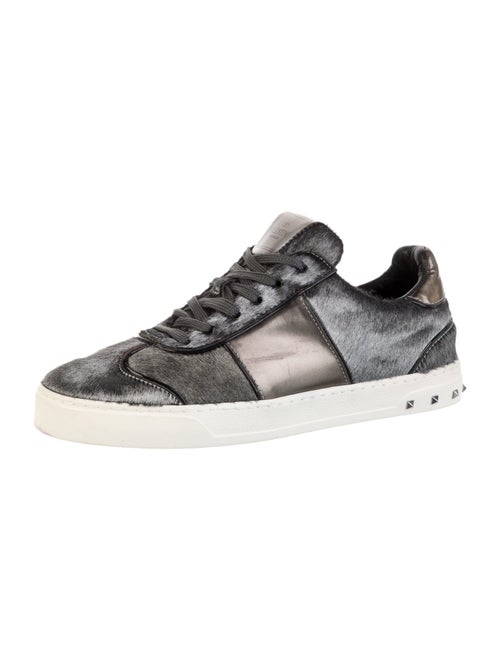Valentino Rockstud Accents Ponyhair Sneakers