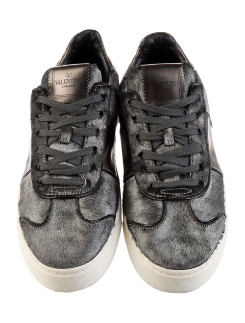 Valentino Rockstud Accents Ponyhair Sneakers