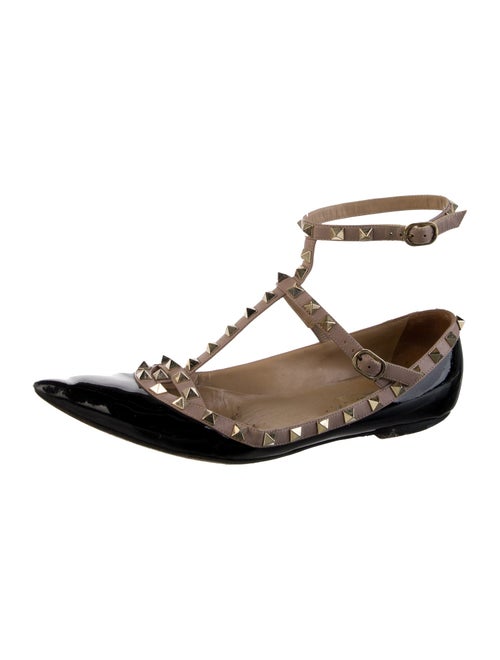 Valentino Rockstud Accents Patent Leather Ballet Flats