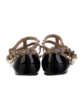 Valentino Rockstud Accents Patent Leather Ballet Flats