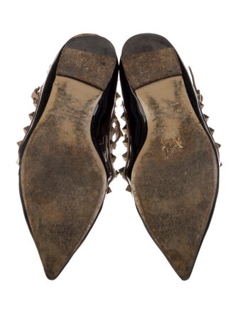 Valentino Rockstud Accents Patent Leather Ballet Flats
