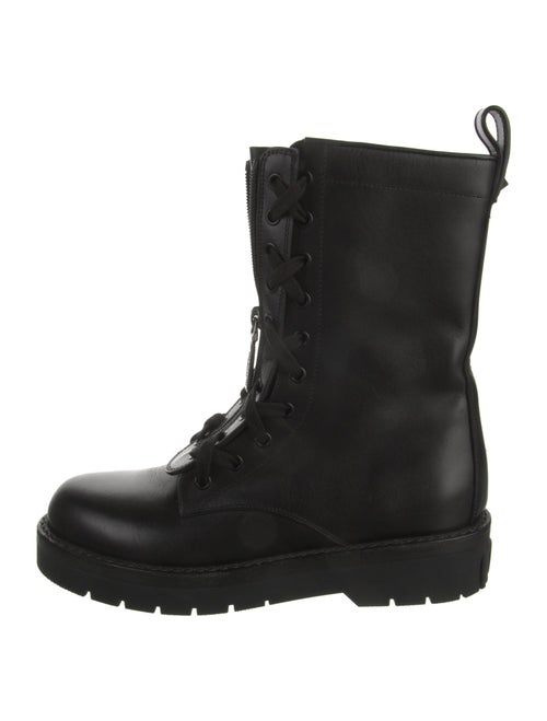 Valentino Rockstud Accents Leather Combat Boots