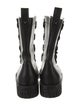 Valentino Rockstud Accents Leather Combat Boots