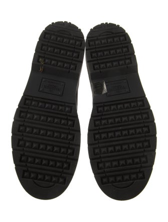 Valentino Rockstud Accents Leather Combat Boots