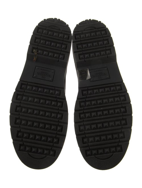 Valentino Rockstud Accents Leather Combat Boots