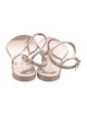 Valentino Rubber Crystal Embellishments T-Strap Sandals