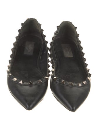 Valentino Rockstud Accents Leather Ballet Flats