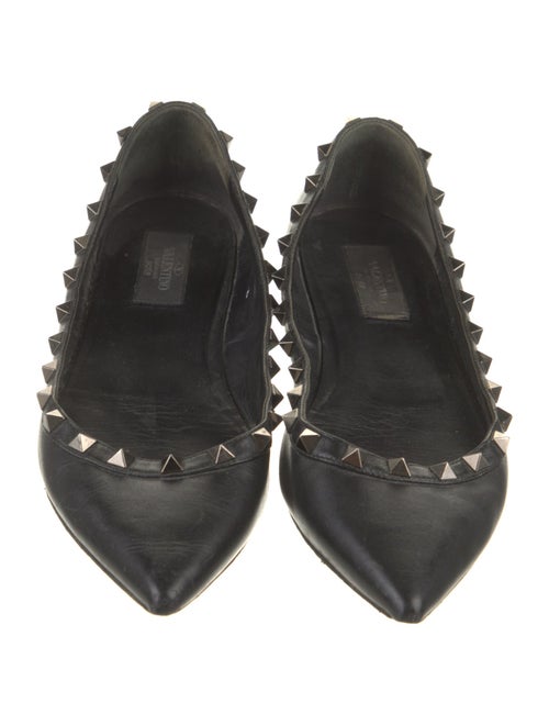 Valentino Rockstud Accents Leather Ballet Flats