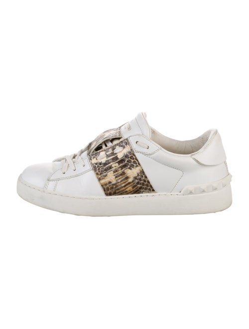 Valentino Rockstud Accents Leather Sneakers