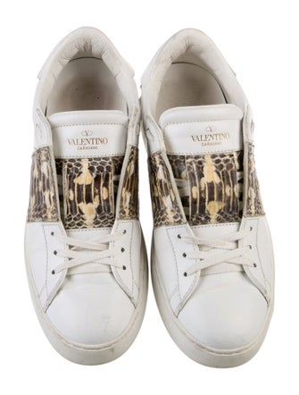 Valentino Rockstud Accents Leather Sneakers