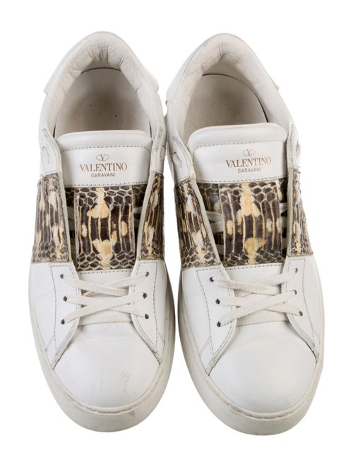Valentino Rockstud Accents Leather Sneakers