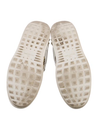 Valentino Rockstud Accents Leather Sneakers