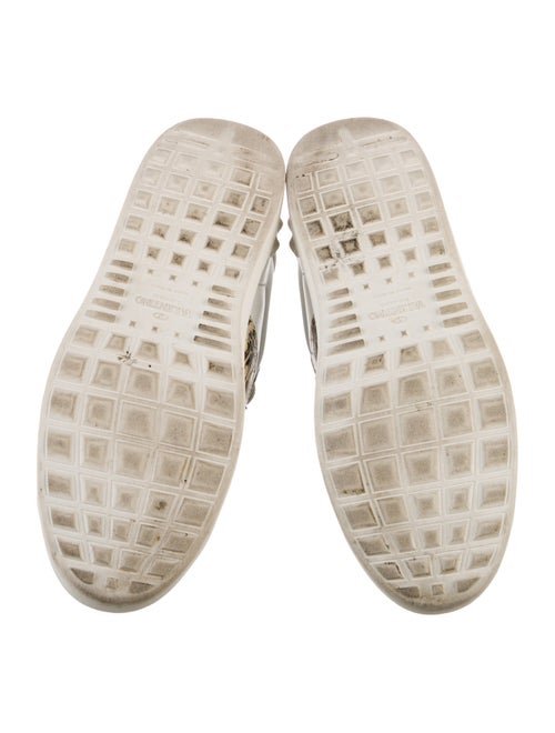 Valentino Rockstud Accents Leather Sneakers