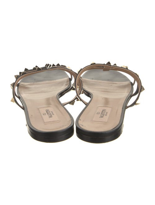 Valentino Rockstud Accents Leather Slides