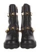 Valentino Rockstud Accents Leather Combat Boots